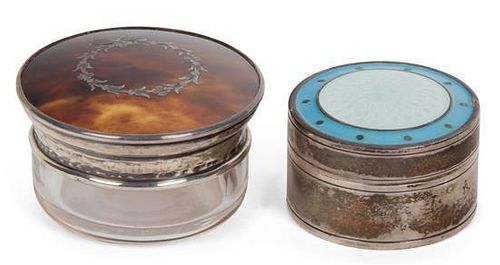 Two Miniature Boxes Diameter of larger 2 inches.