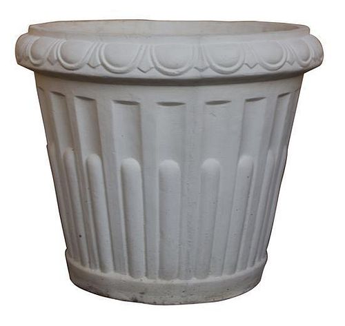 A Pair of Cast Cement Planters Height 20 x diameter 24 inches.