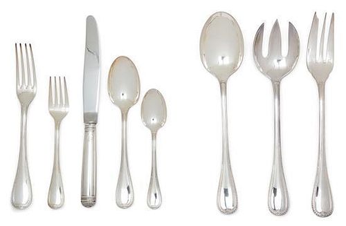 A Silver-Plate Flatware Service for Eight Length of first 9 3/4 inches.