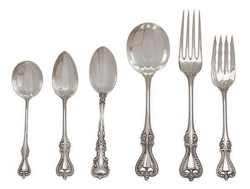 An Assembled Group of Silver Flatware, Various Makers, E. Hopkins, N.Y, Old Colonial pattern, comprising: 4 dinner forks 8 so
