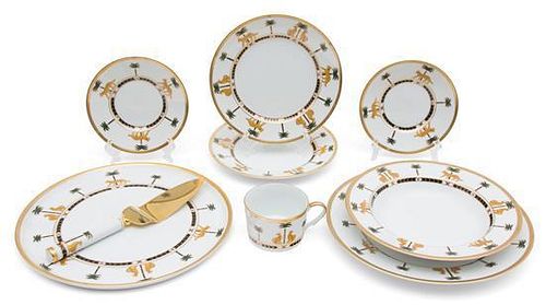 A Christian Dior Dinner Service for Eighteen Dinner plate diameter 11 inches.