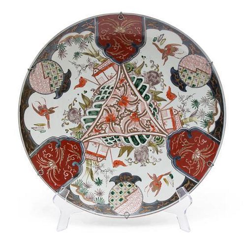 A Japanese Imari Pattern Charger Diameter 15 1/2 inches.