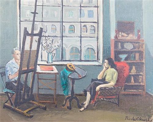 Nicolai Cikovsky, (Russian, 1894-1984), Artist Studio