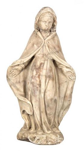 A Continental Marble Figure Height of figure 13 1/4 inches.