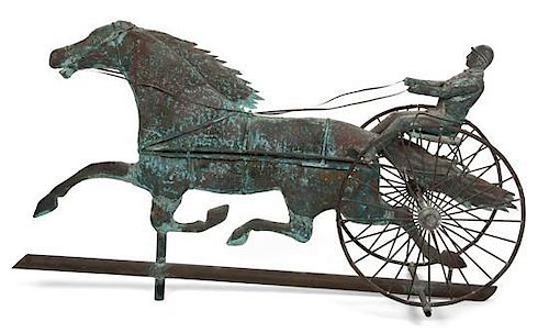An American Copper Figural Weathervane Length 31 inches.
