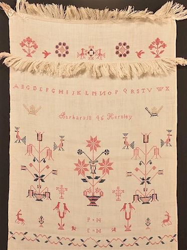 1846 Cross Stitch Show Towel by Barbara Hernley.
