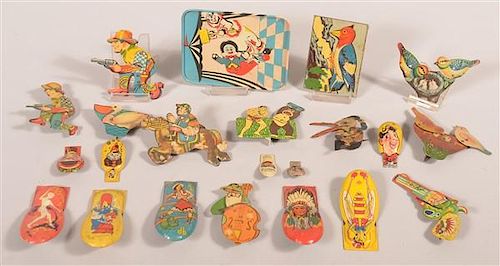 Lot of Vintage Tin Lithograph Clicker Noisemakers.
