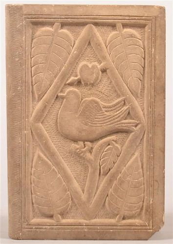 19th Century Carved Stone Book Form.
