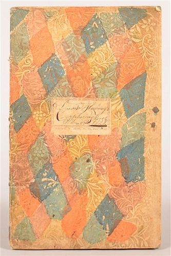 1822 David Habner Wallpaper Cover Cyphering Book.
