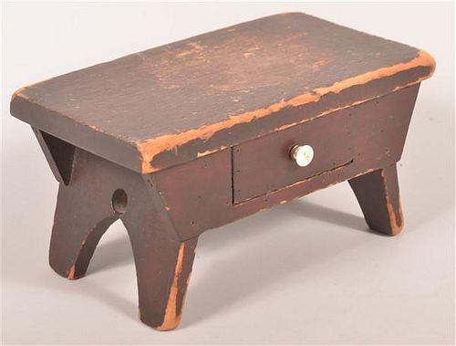 PA 19th Century Softwood Footstool with Skirt Drawer.
