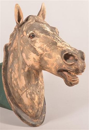 19th Century Plaster of Paris Horse Head Trade Stimulator.