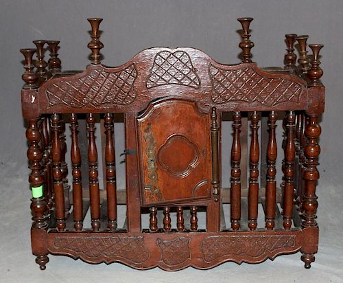 French Provincial panetiere in carved walnut
