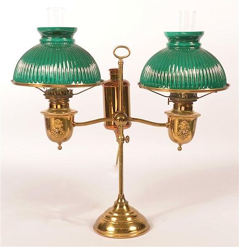 Electrify Brass Double Student Lamp.