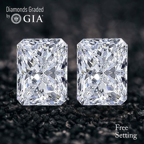 4.03 carat diamond pair, Radiant cut Diamonds GIA Graded 1) 2.01 ct, Color I, VS1 2) 2.02 ct, Color I, VS2. Appraised Value: $85,600 