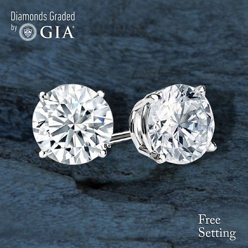 6.00 carat diamond pair, Round cut Diamonds GIA Graded 1) 3.00 ct, Color H, VVS2 2) 3.00 ct, Color H, VVS2. Appraised Value: $344,200 