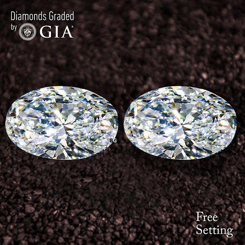 4.01 carat diamond pair, Oval cut Diamonds GIA Graded 1) 2.00 ct, Color E, VVS1 2) 2.01 ct, Color E, VVS2. Appraised Value: $182,600 