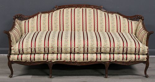 Antique And Finely Carved Mahogany Sofa.