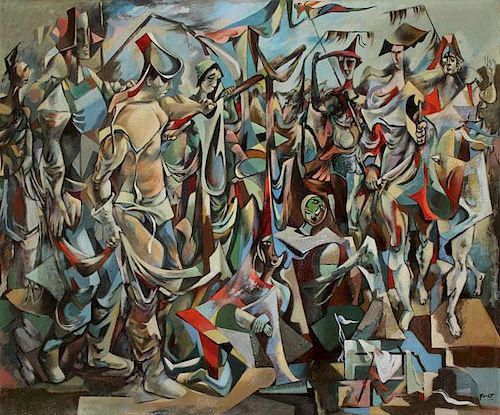 SURREALISTIC OIL ON CANVAS, WALTER QUIRT