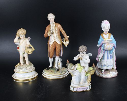 4 Meissen Porcelain Figures.