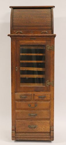 Antique "Harvard" Oak Dental Cabinet.