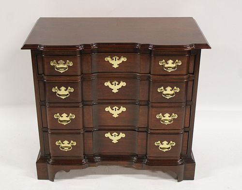 Council Signed Mahogany Block Front Chest.
