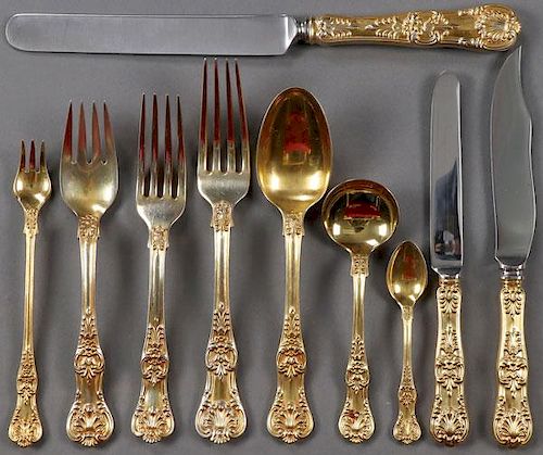 199 PIECES, TIFFANY & CO. STERLING GILT FLATWARE
