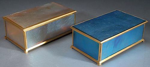 2 LOUIS C. TIFFANY FURNACES LIDDED BOXES