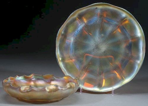 AN L.C. TIFFANY FAVRILE ART GLASS BOWL