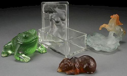 A DAUM AND LALIQUE ART GLASS GROUP, 20TH CENTURY