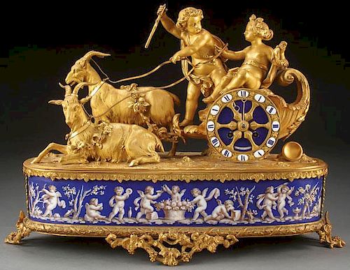 A VERY FINE FRENCH ENAMEL AND GILT BRONZE FIGURAL