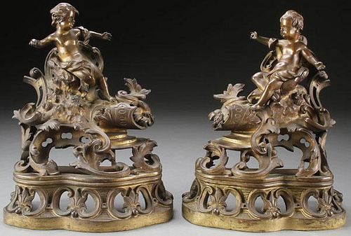A PAIR OF FRENCH LOUIS XVI STYLE GILT BRONZE