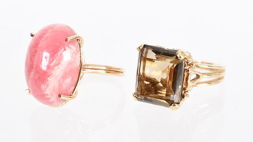 Two 14k Gold and Gemstone Rings