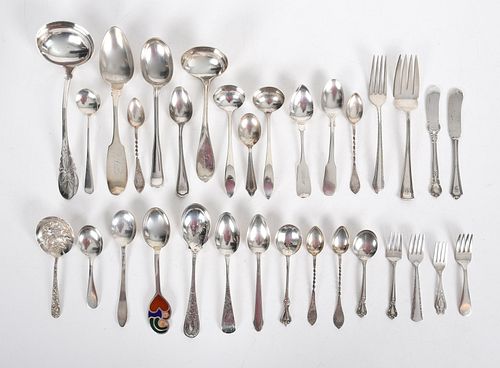 A Group of Coin Silver and Sterling Flatware