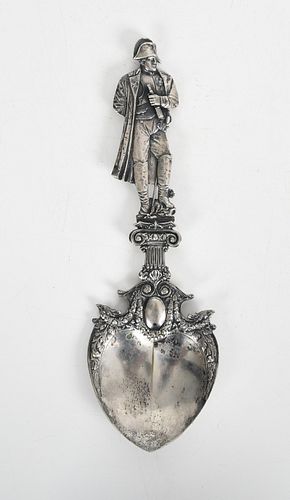 A Large .800 Silver Souvenir Spoon, Napoleon