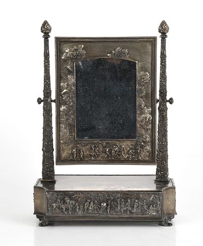 A Continental Silver Plated Dressing Mirror
