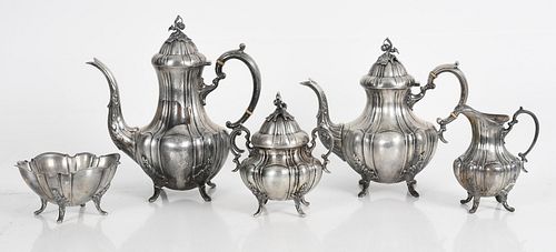 A Five Piece Sterling Tea Set, Reed and Barton