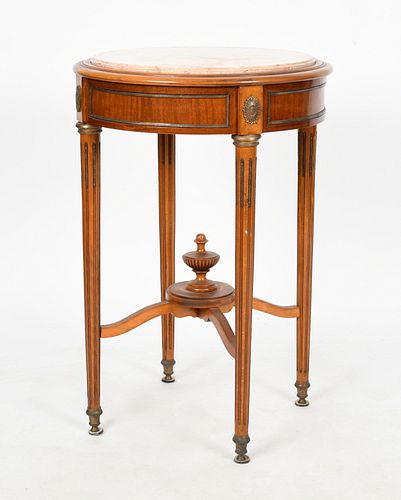 Louis XVI Style Marble Inset Occasional Table