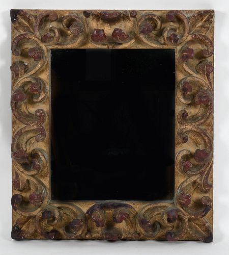 Italian Baroque Style Gilded Terracotta Mirror
