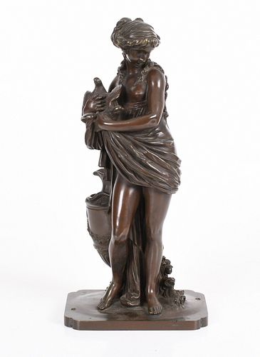 French Patinated Bronze Classical Maiden