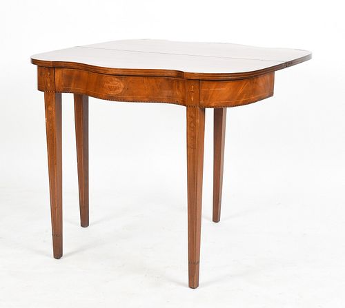 Federal Style Inlaid Mahogany Fold-Top Card Table