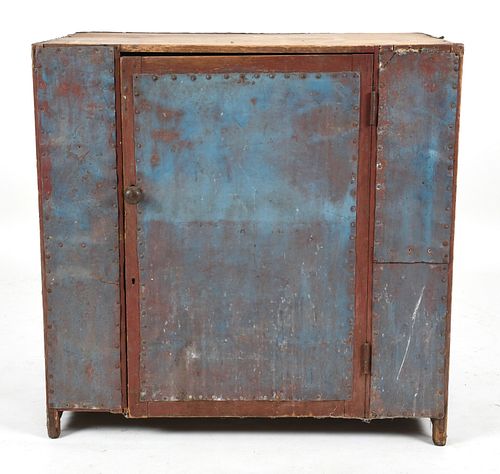American Country Painted Tin Low Pie Safe