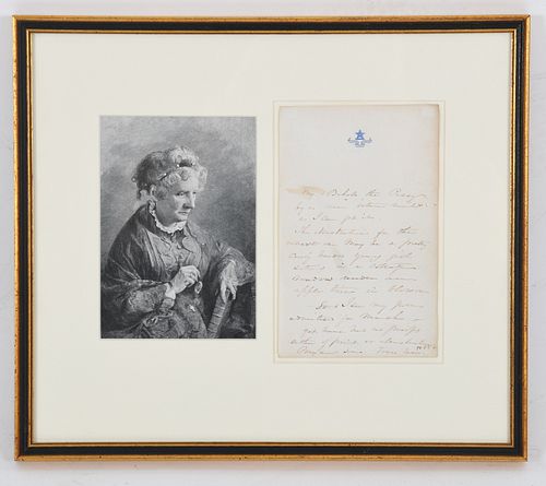 A Letter Written by Harriet Beecher Stowe