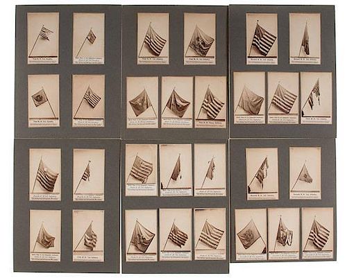 New Hampshire Regimental Battle Flags, Collection of 52 CDVs by Kimball & Sons 