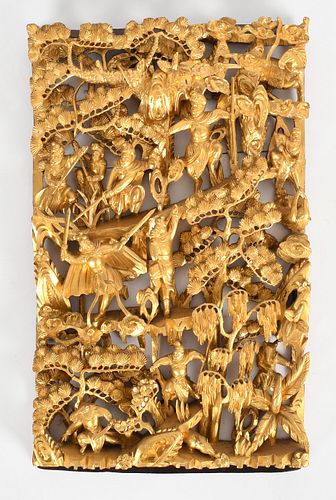 A Chinese Giltwood Carved Panel