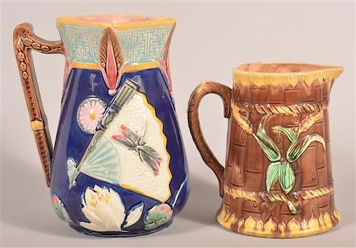 Two Majolica Pitchers.