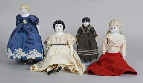 Four Antique Porcelain Dolls