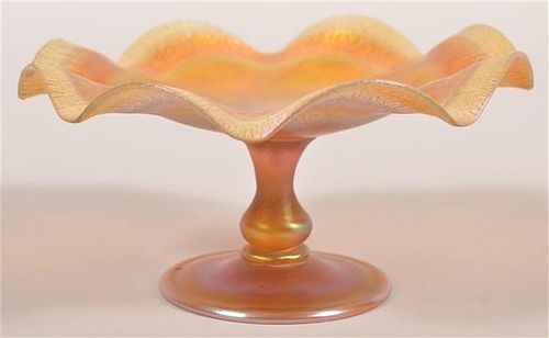 Tiffany Studios Favrile Gold Art Glass Taza.
