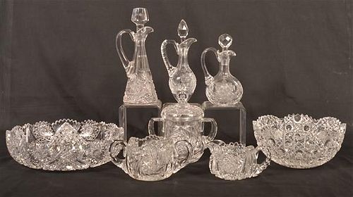 8 Various Pieces of American Brilliant Cut Glass.