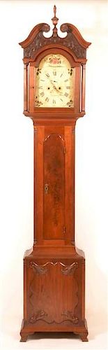 Thomas Burrowes, Strasburg, Chippendale Tall Case Clock.