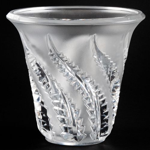 Lalique Molded Glass 'Lobelia' Vase 